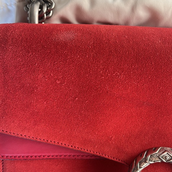 Gucci Red Suede Large Dionysus Shoulder Bag - Picture 6 of 17